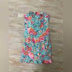 Lilly Pulitzer Elsa Flamingo strapless dress size 4